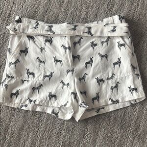 White Shorts with Zebra Print